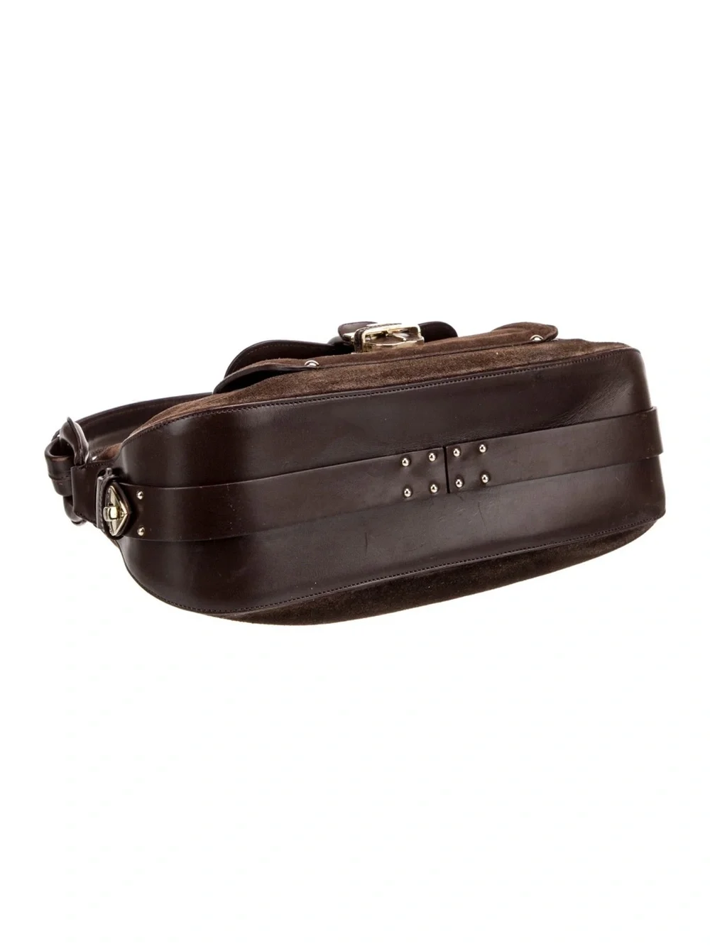 Jimmy Choo Dark Brown Suede & Leather Shoulder Bag